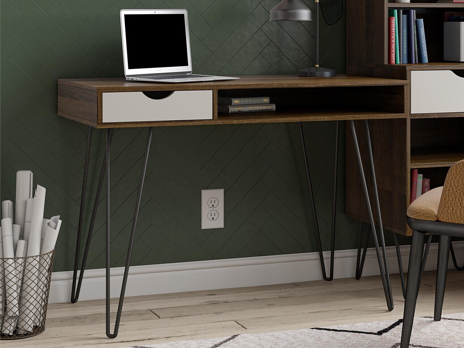 Офис бюро Novogratz 148 (Дъб + Сив)