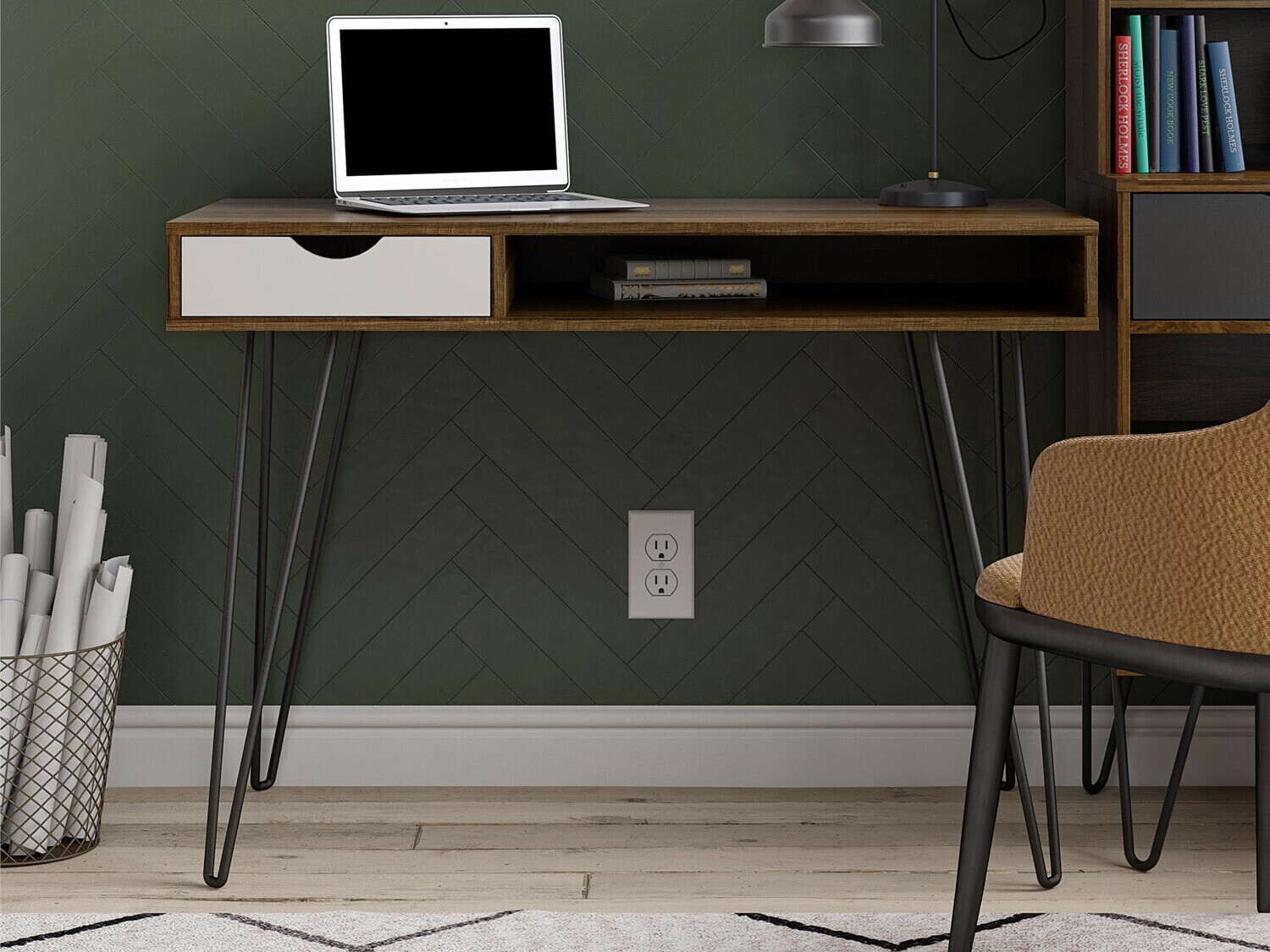 Офис бюро Novogratz 148 (Дъб + Сив)