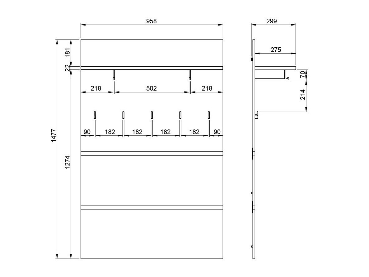Закачалка Elitivi 102 (Антрацит + Navarra дъб)