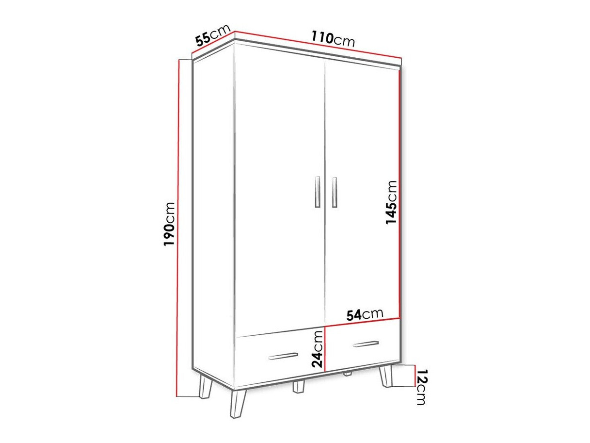 Гардероб Larfloi 111 (Бял + Сонома дъб)