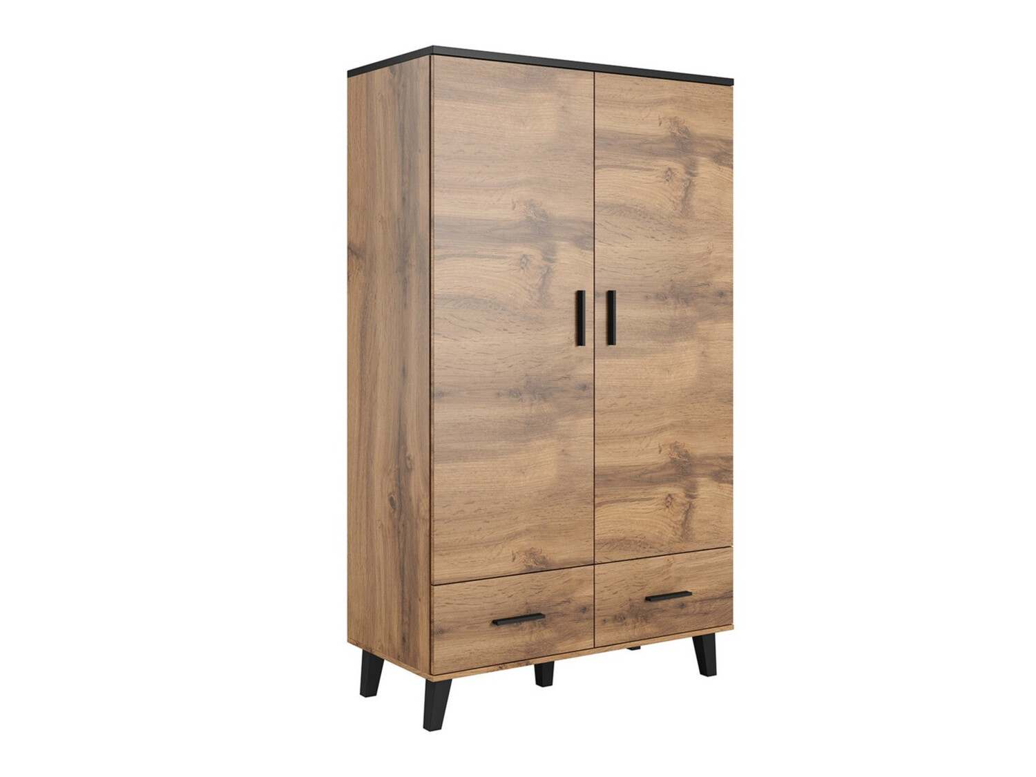 Гардероб Larfloi 111 (Дъб уотан + Черен)
