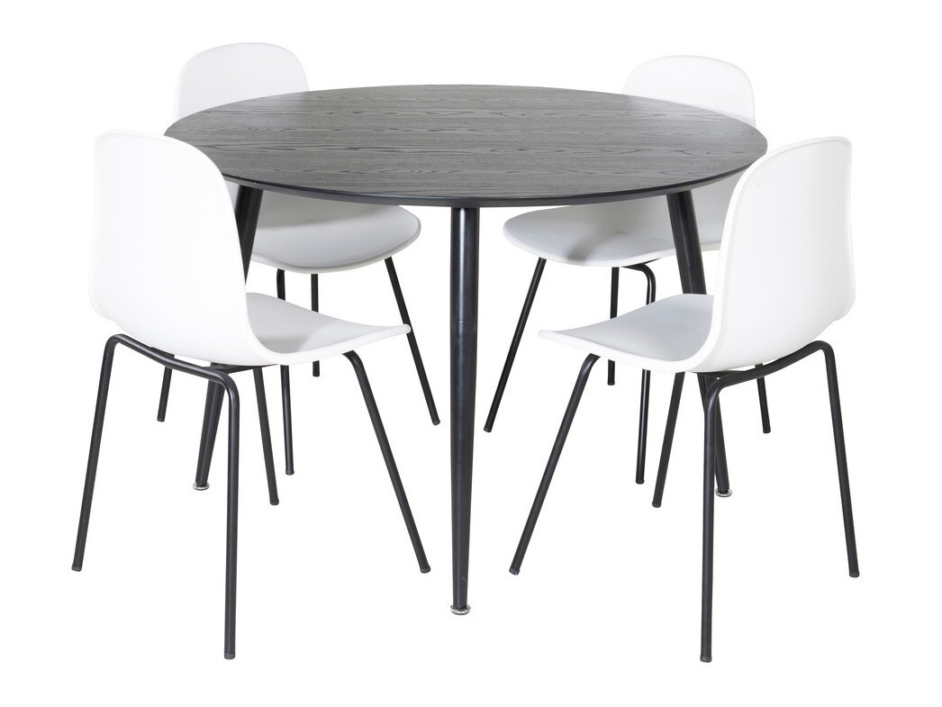 Маса и столове за трапезария Dallas 1622 (Бял + Черен)