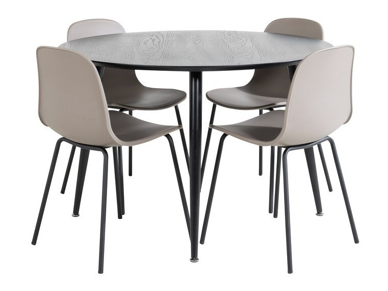 Маса и столове за трапезария Dallas 1622 (Chaki + Черен)