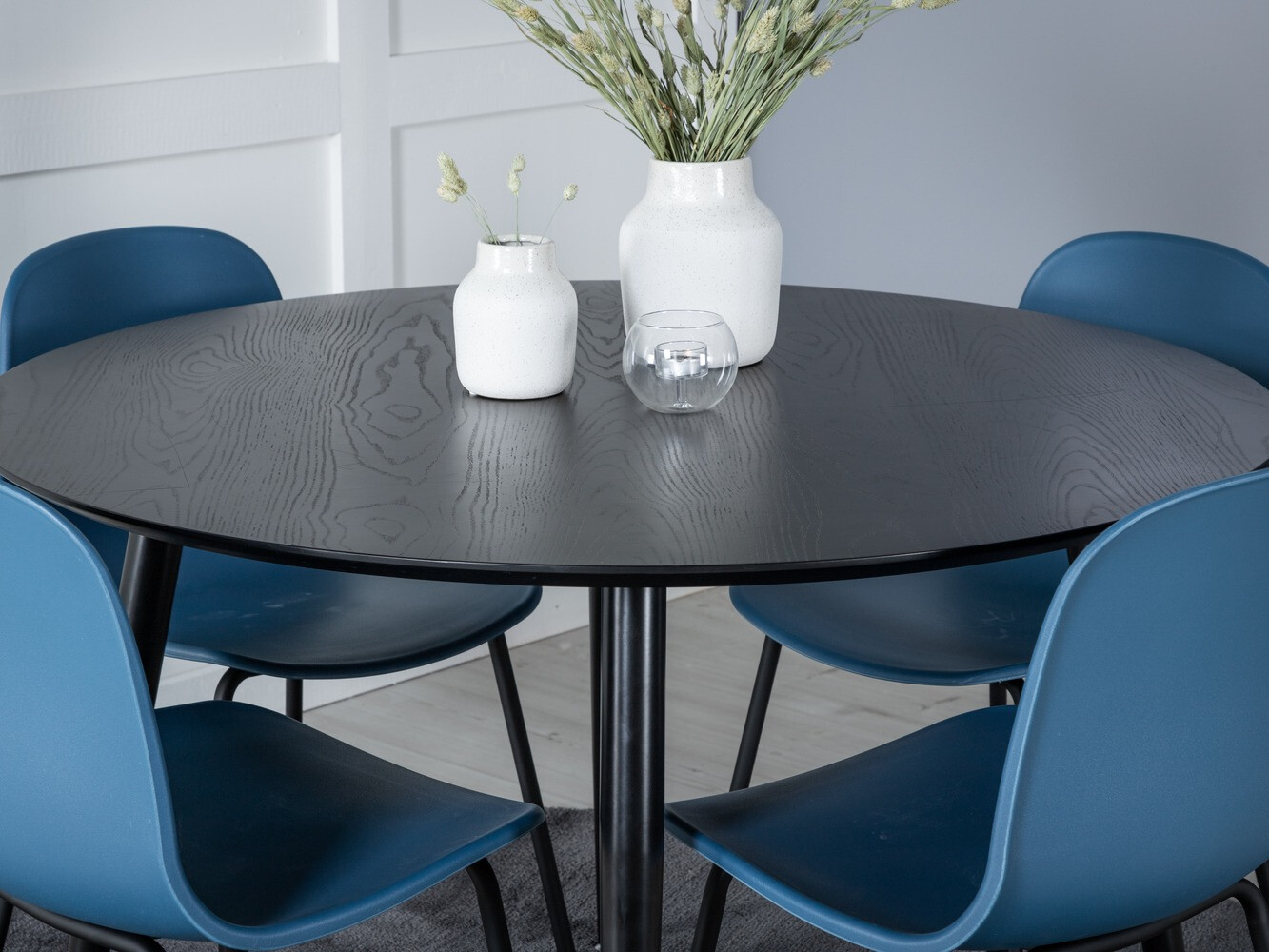 Маса и столове за трапезария Dallas 1622 (Син + Черен)