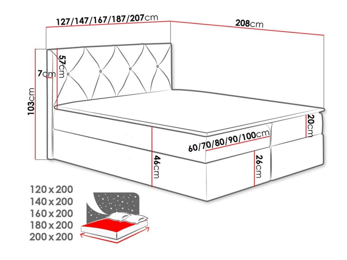 Континентално легло Litus (Mono 235)