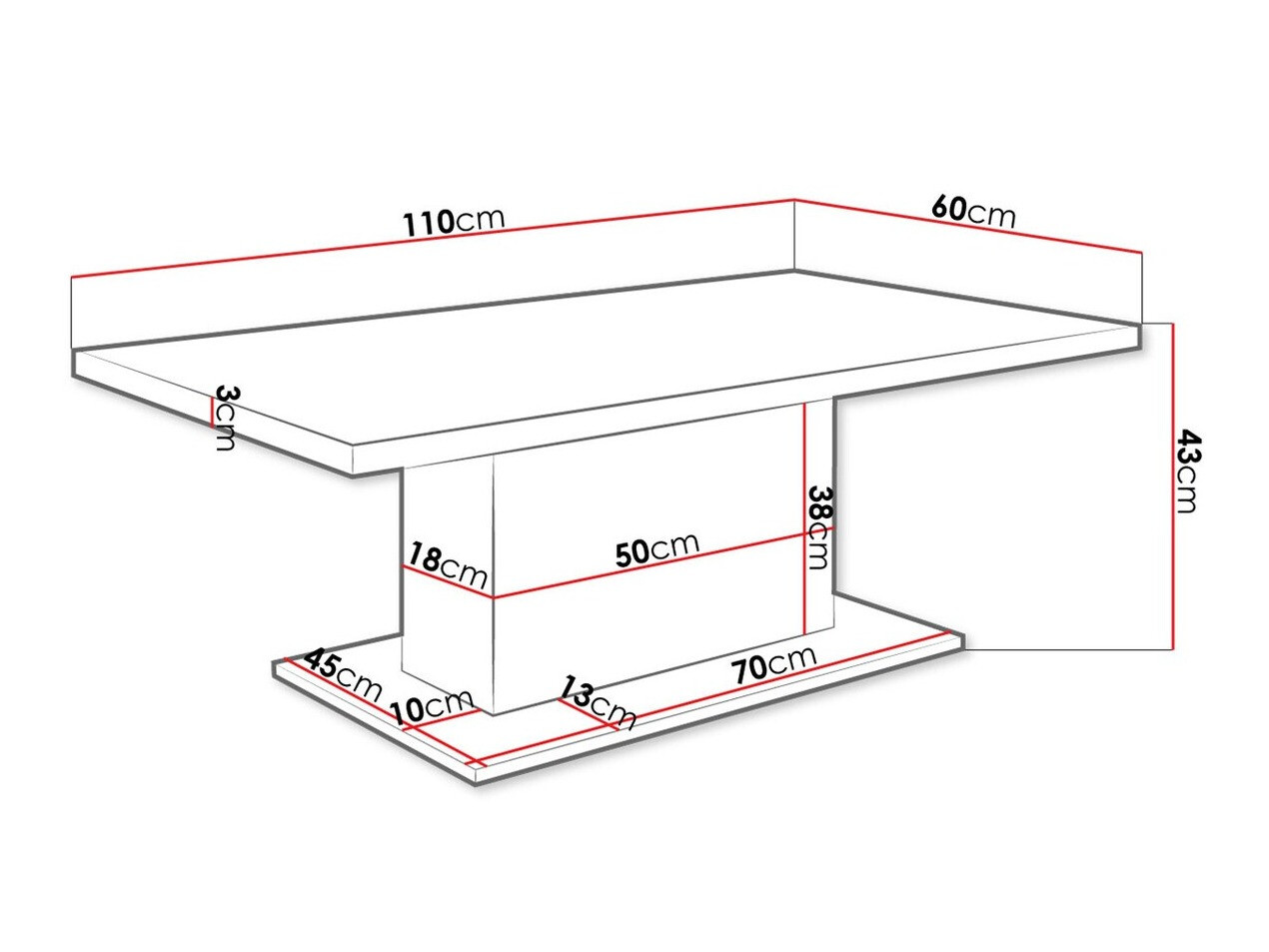 Масичка за кафе Tucson 148 (Бял)