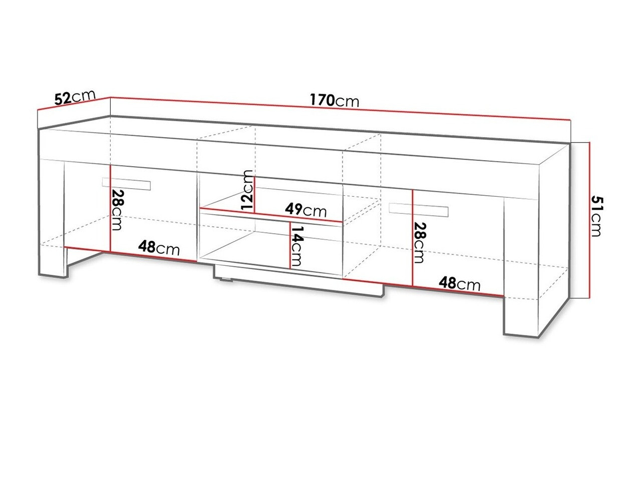 ТВ шкаф Melfeli 111 (Сонома дъб)