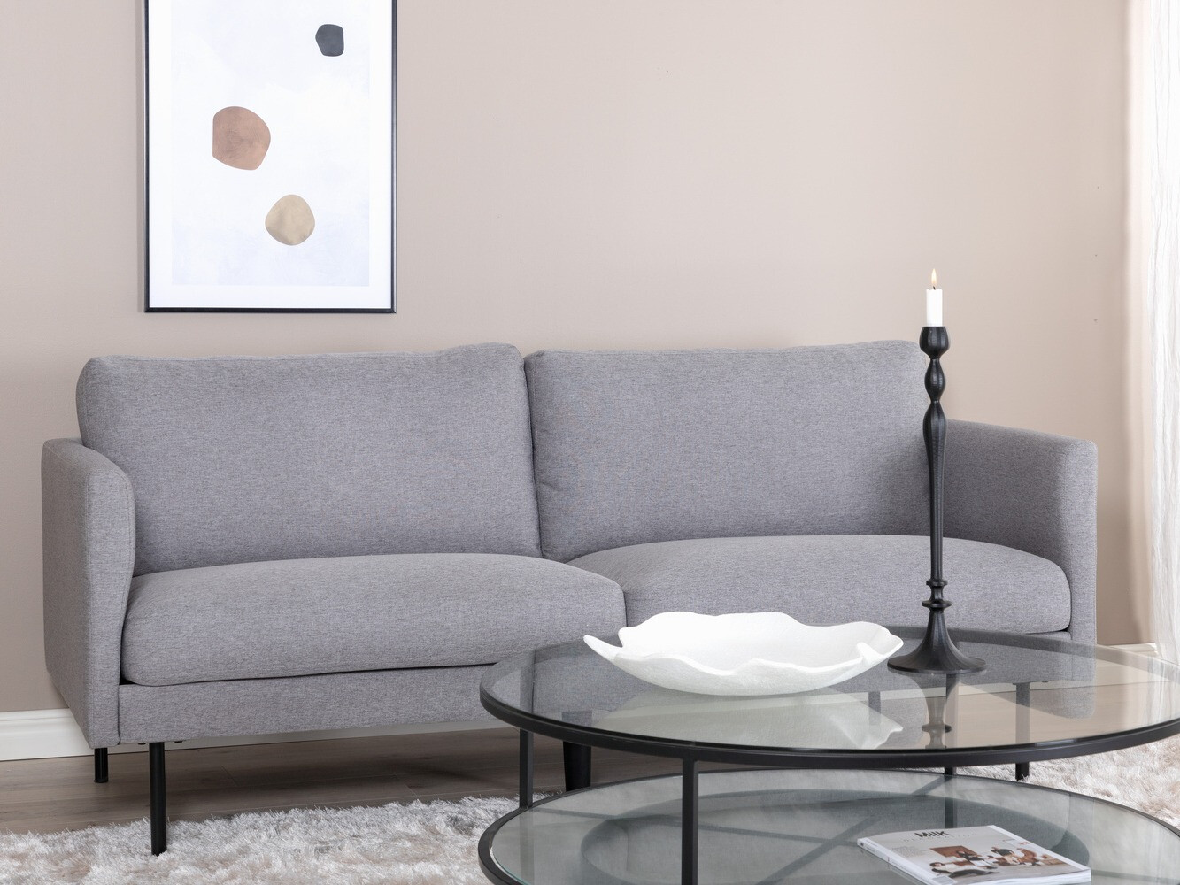 Диван Fercame 100 (Сив + Черен)