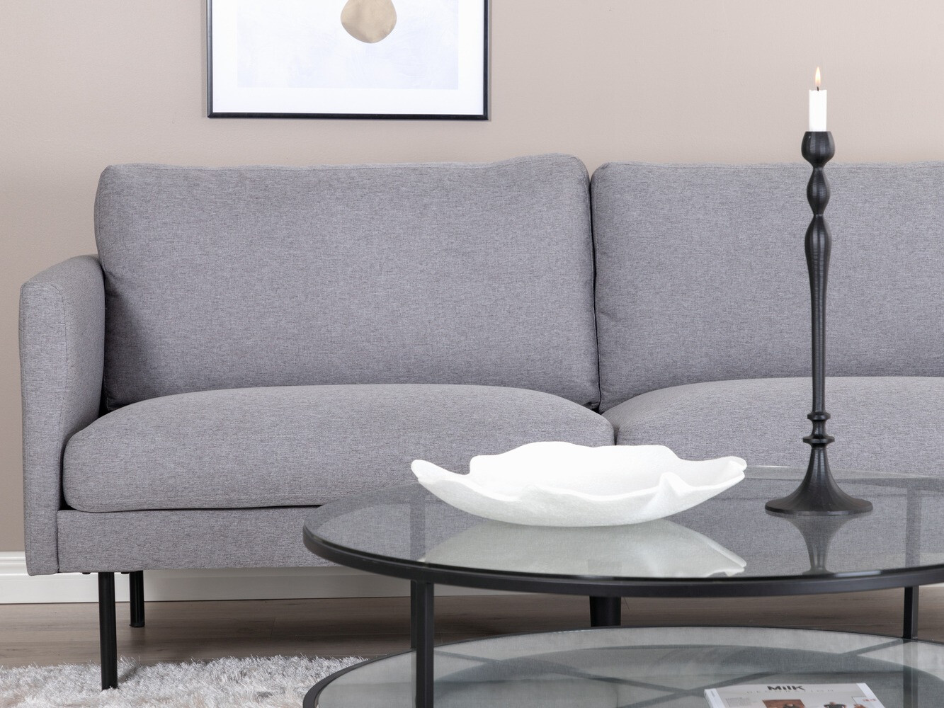 Диван Fercame 100 (Сив + Черен)