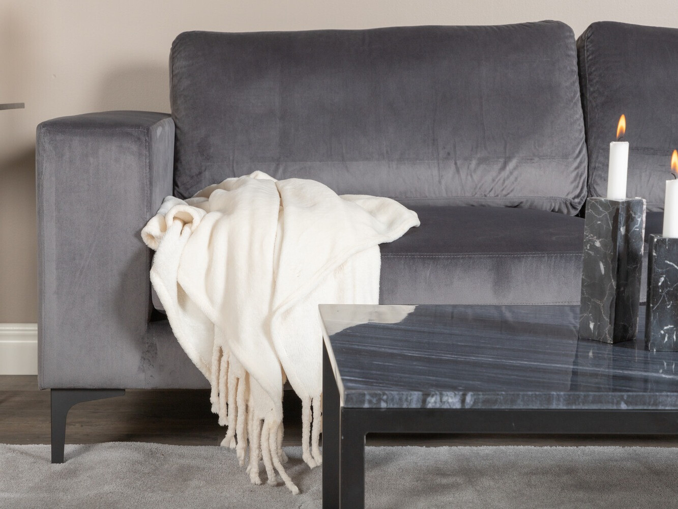 Диван Dallas 2910 (Тъмно сив + Черен)