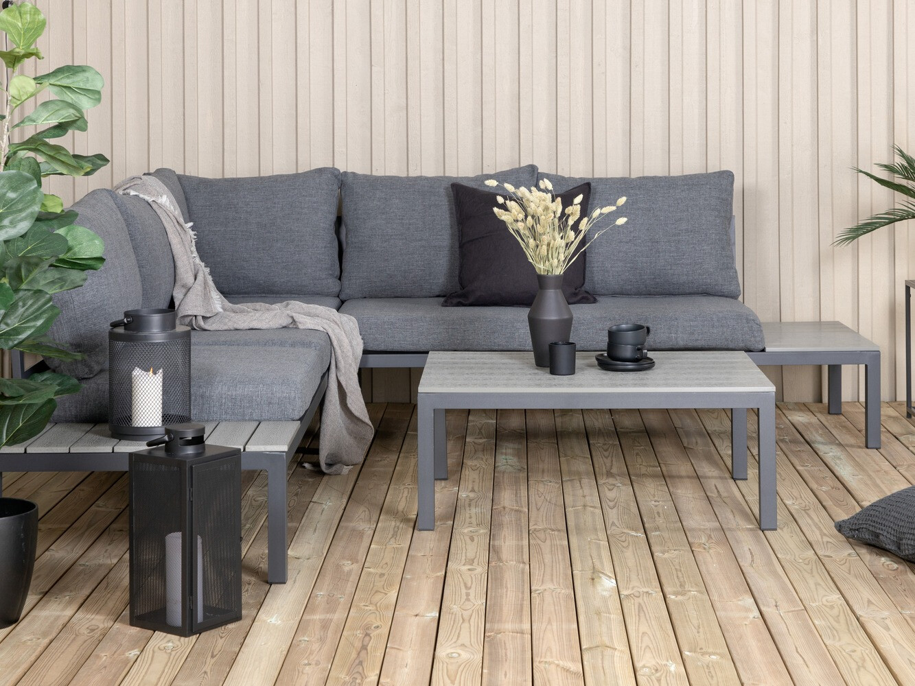 Градински комплект Dallas 2158 (Черен + Сив)