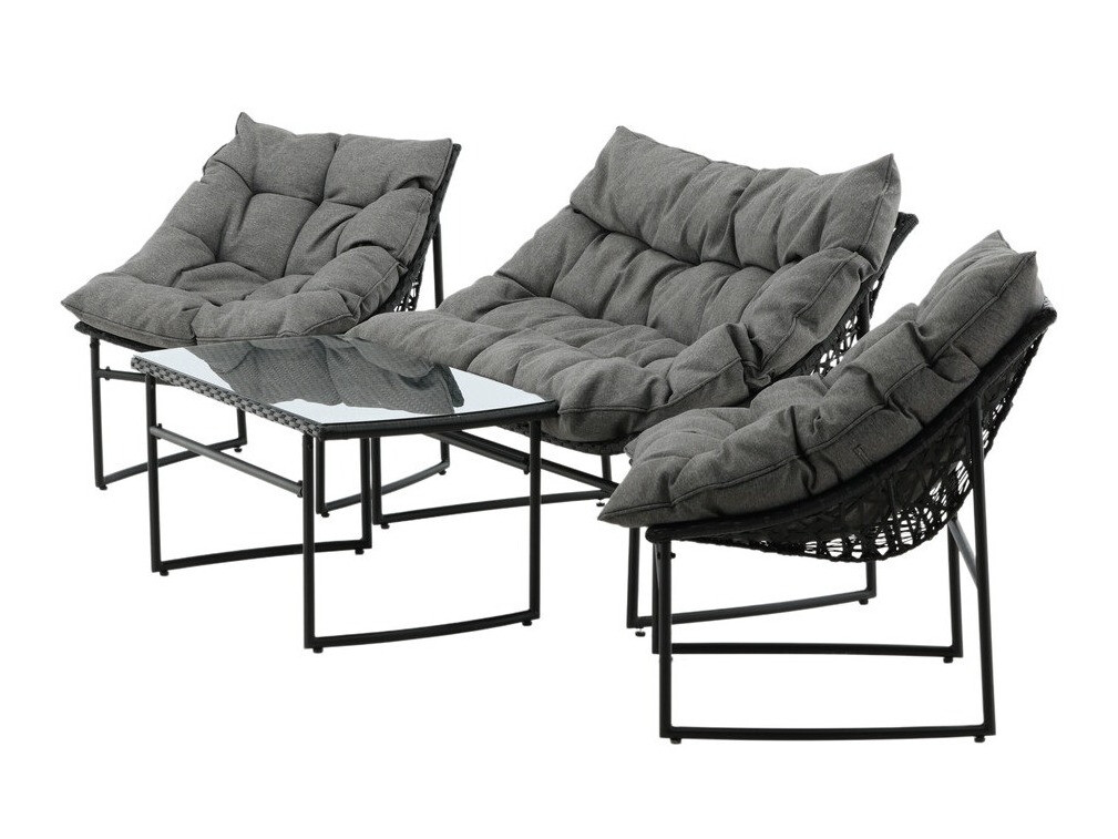 Градински комплект Dallas 4732 (Черен + Сив)