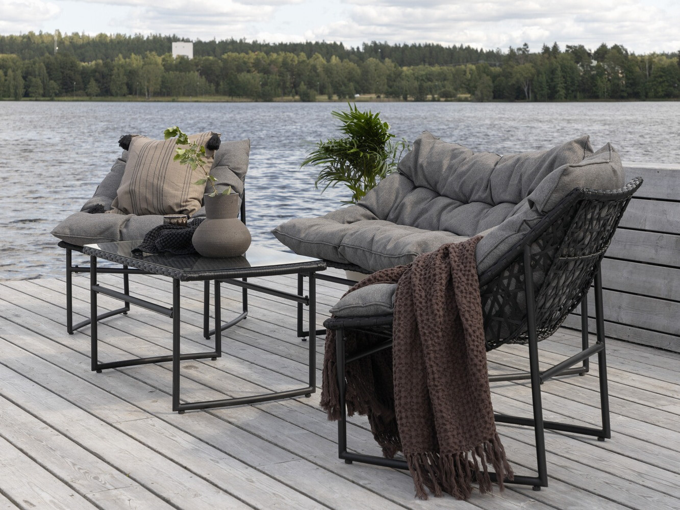 Градински комплект Dallas 4732 (Черен + Сив)