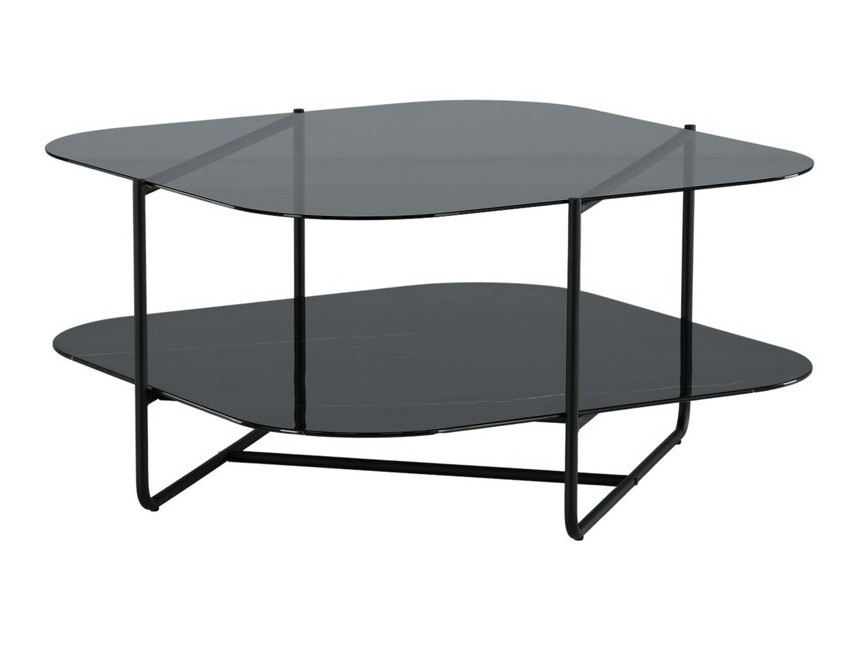 Масичка за кафе Dallas 2956 (Черен мрамор + Черен)