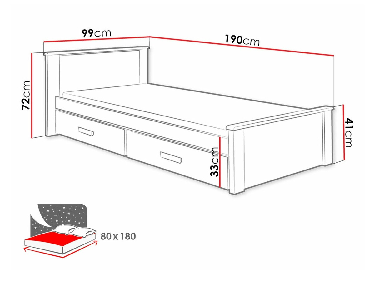 Легло Henderson 115 (Бял + Сонома дъб)