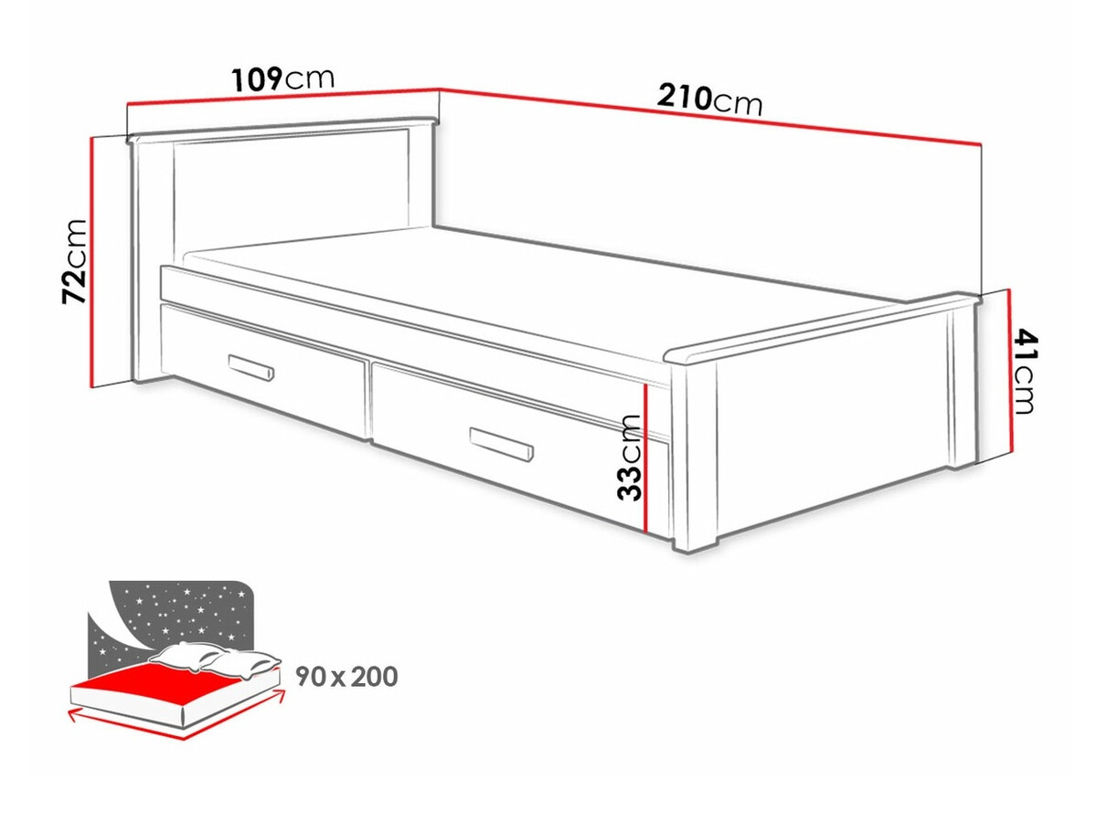 Легло Henderson 116 (Бял + Сонома дъб)
