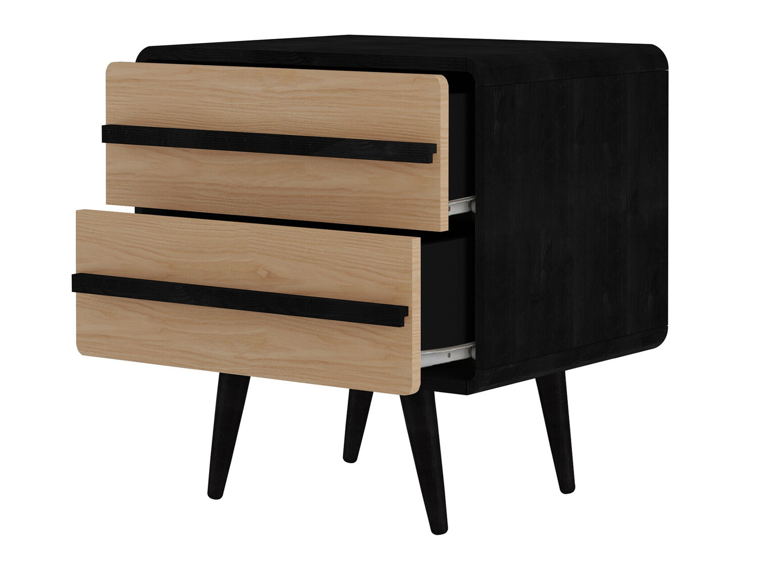 Нощно шкафче Denton 567 (Черен + Дъб)