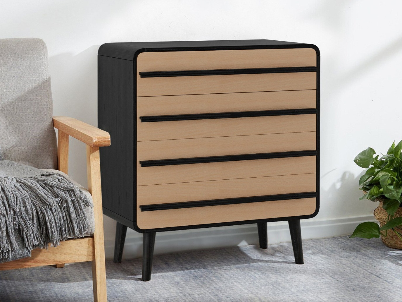 Скрин Denton 566 (Черен + Дъб)