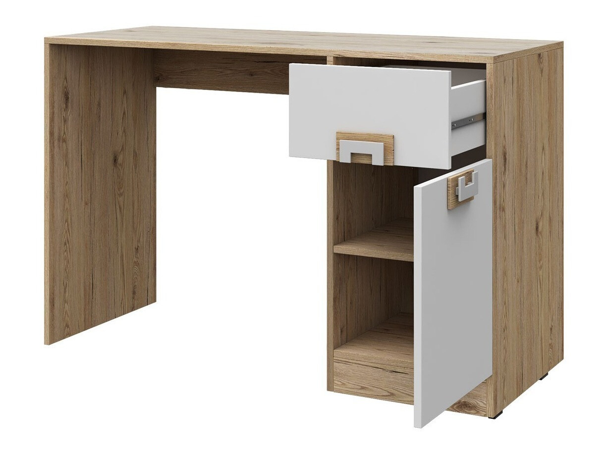 Офис бюро Balvire 110 (Светъл дъб + Бял + Роза)