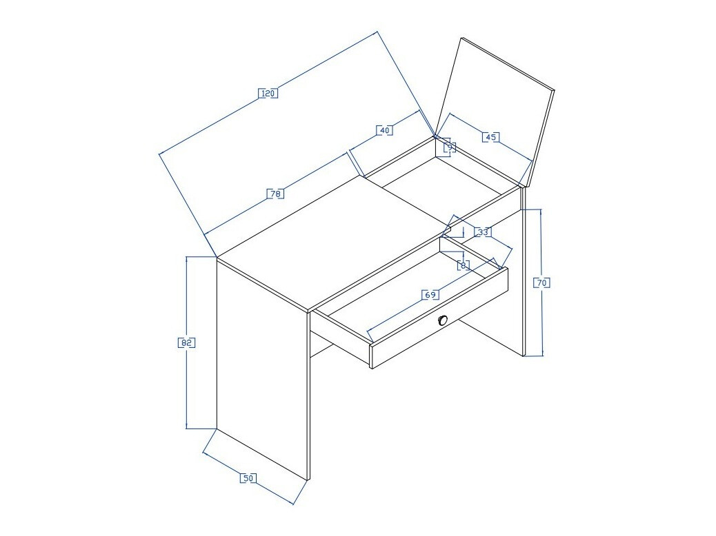 Офис бюро Mirelbu 109 (Artisan дъб + Бял гланц)