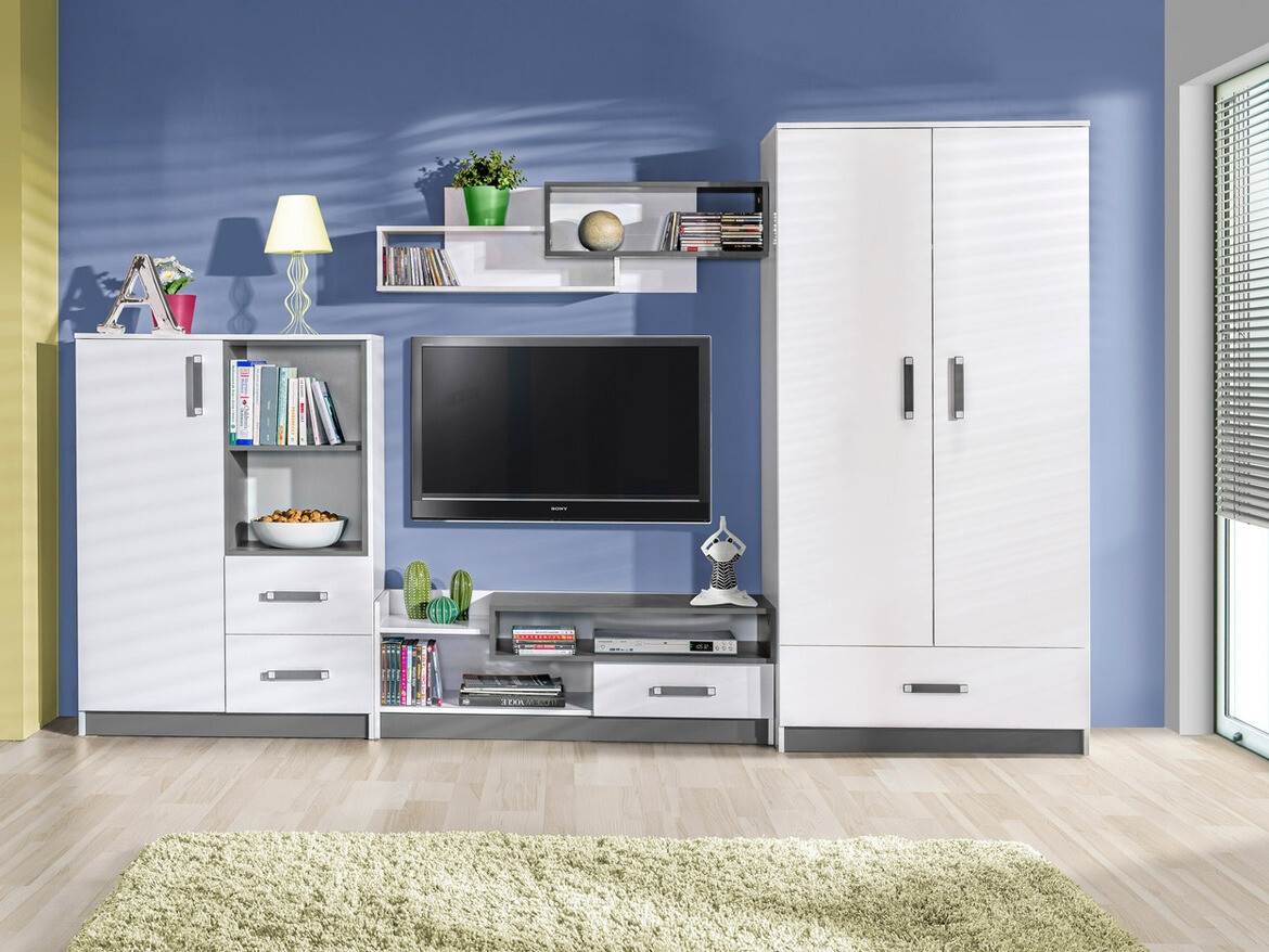 Комплект за хол Lorlare 101 (Бял + Сив)