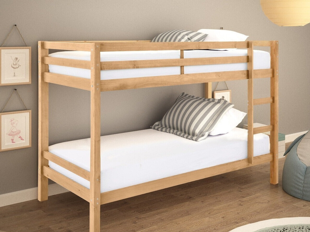 Двуетажно легло Ruvfiva 100 (Светлокафяво)