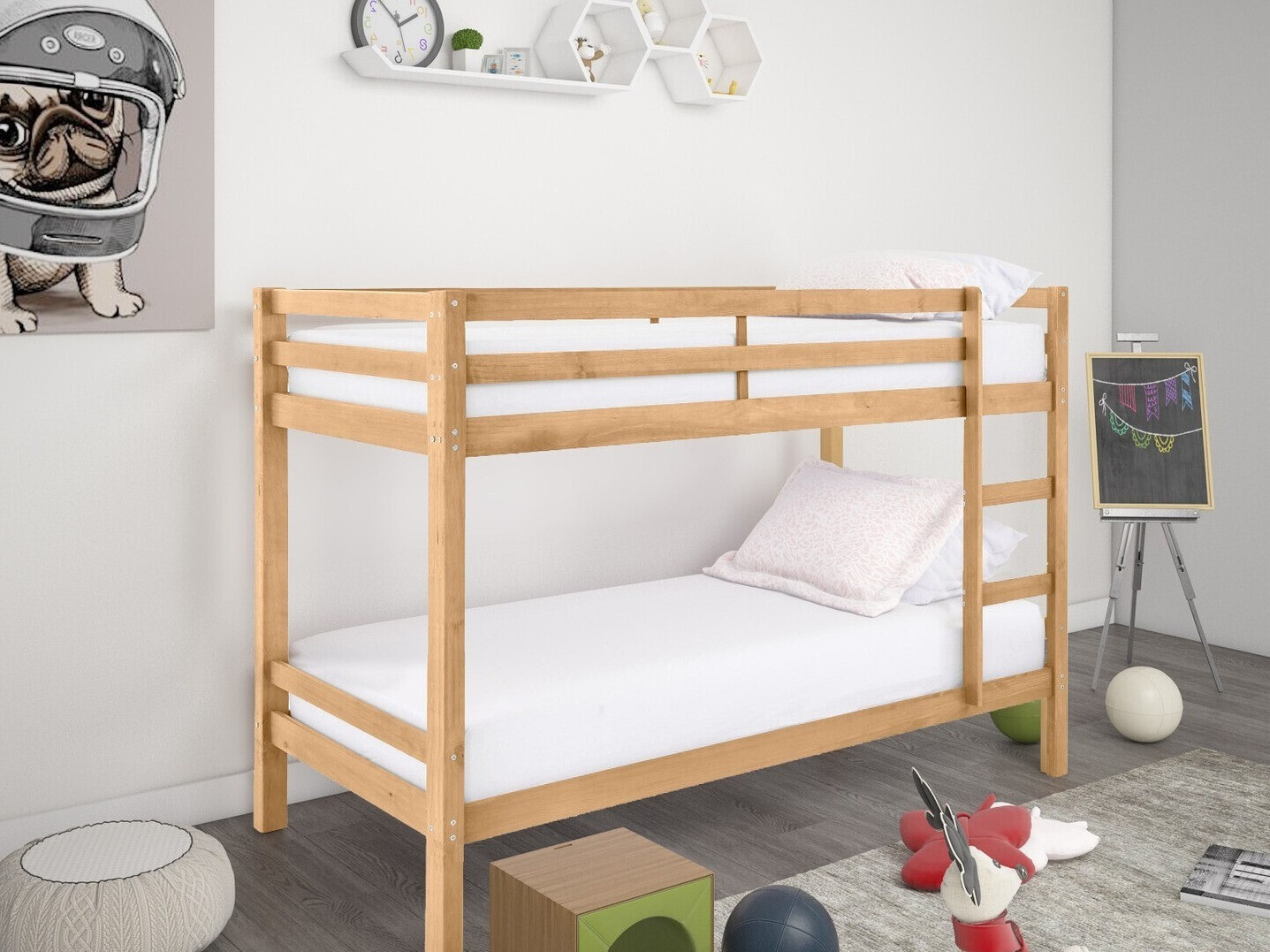 Двуетажно легло Ruvfiva 100 (Светлокафяво)