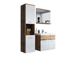 Комплект за баня Sarasota 122 (Дъб уотан + Бял гланц)