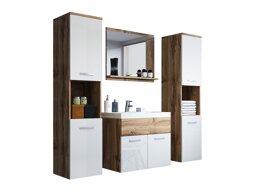 Комплект за баня Sarasota 123 (Дъб уотан + Бял гланц)