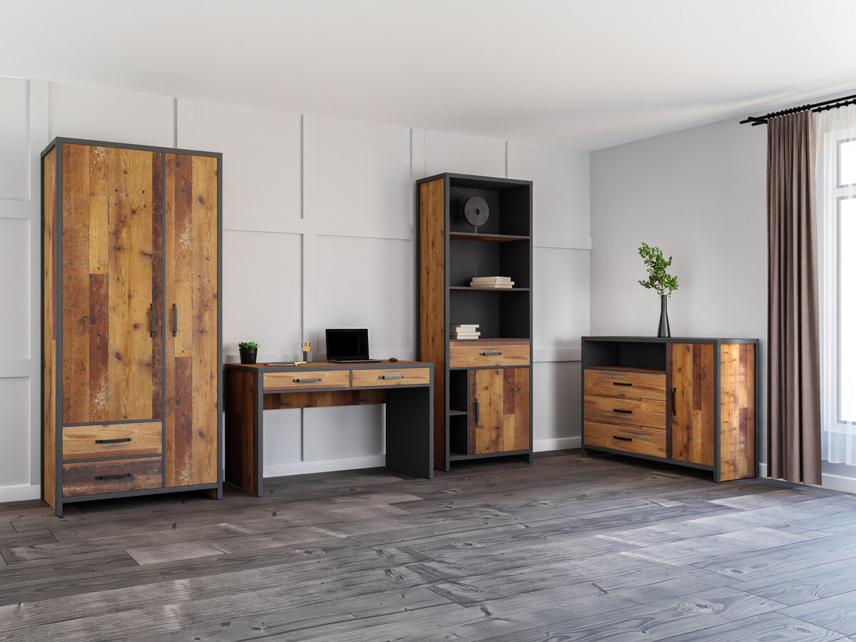 Комплект за домашен офис Belsera 115 (Кафяв + Matera сив)