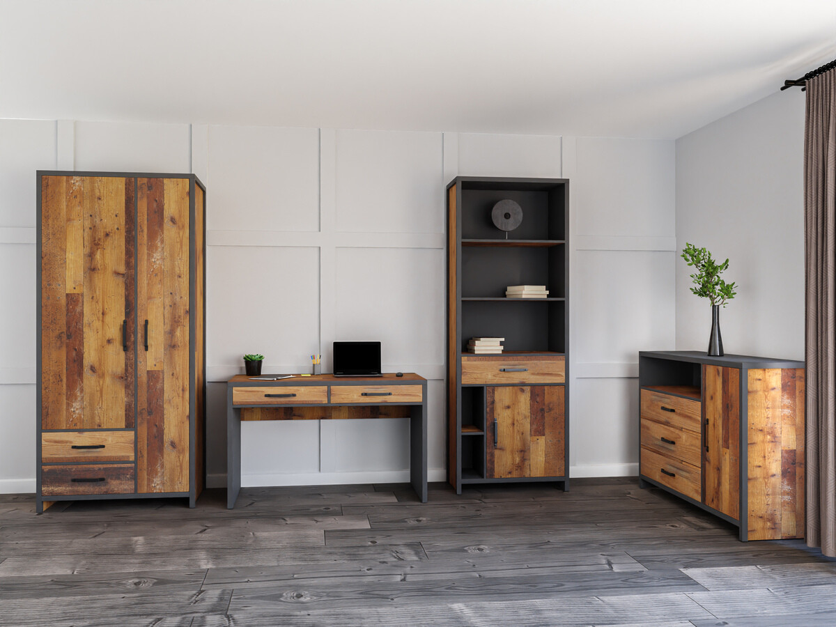 Комплект за домашен офис Belsera 115 (Кафяв + Matera сив)