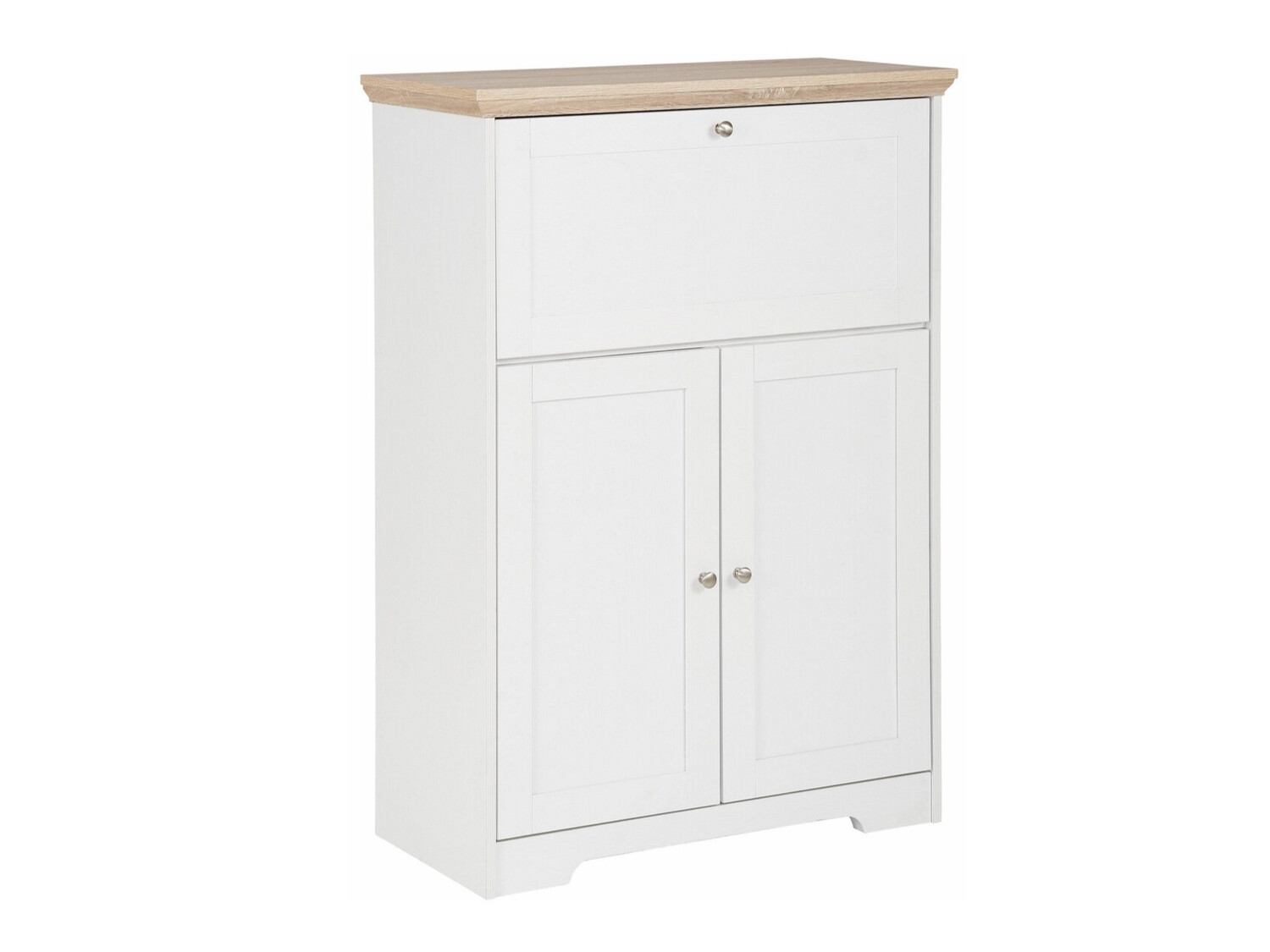 Шкаф Odemela 107 (Бял + Светъл дъб)