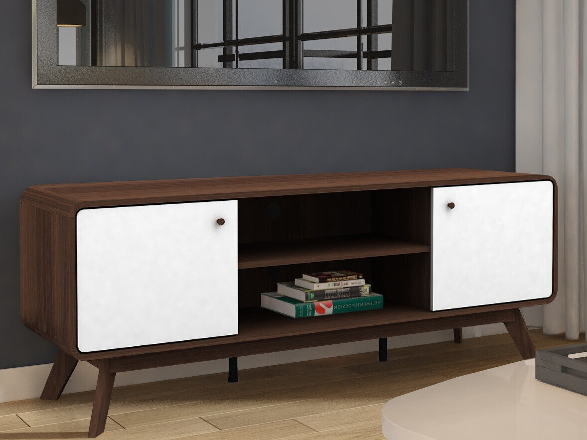 ТВ шкаф Elbtena 107 (Opex + Бял)