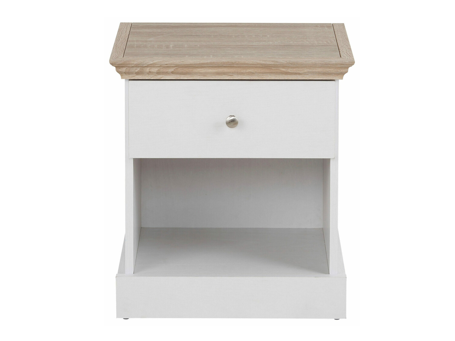 Нощно шкафче Lirveri 111 (Бял + Светъл дъб)