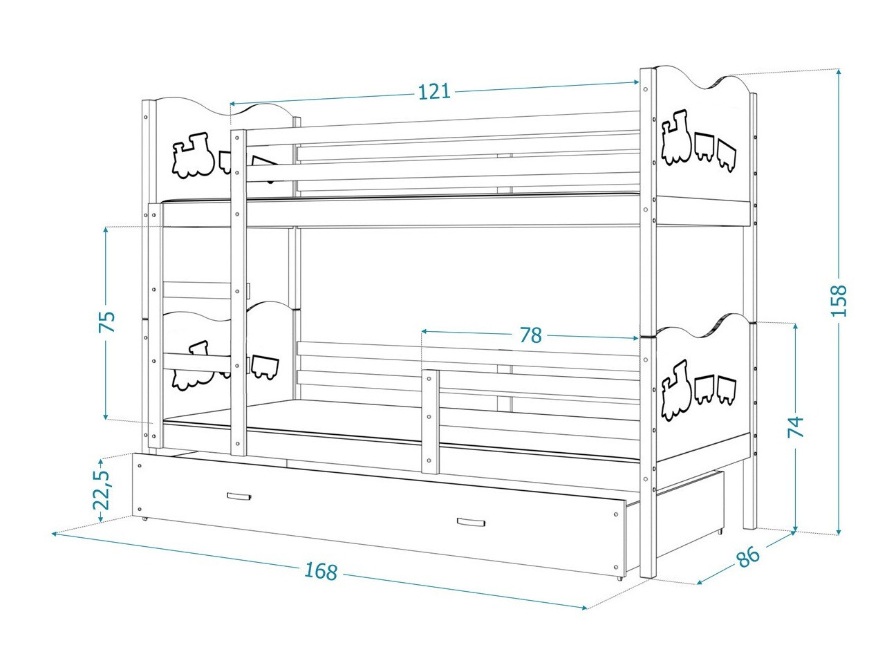Двуетажно легло Aurora 110 (Бор)