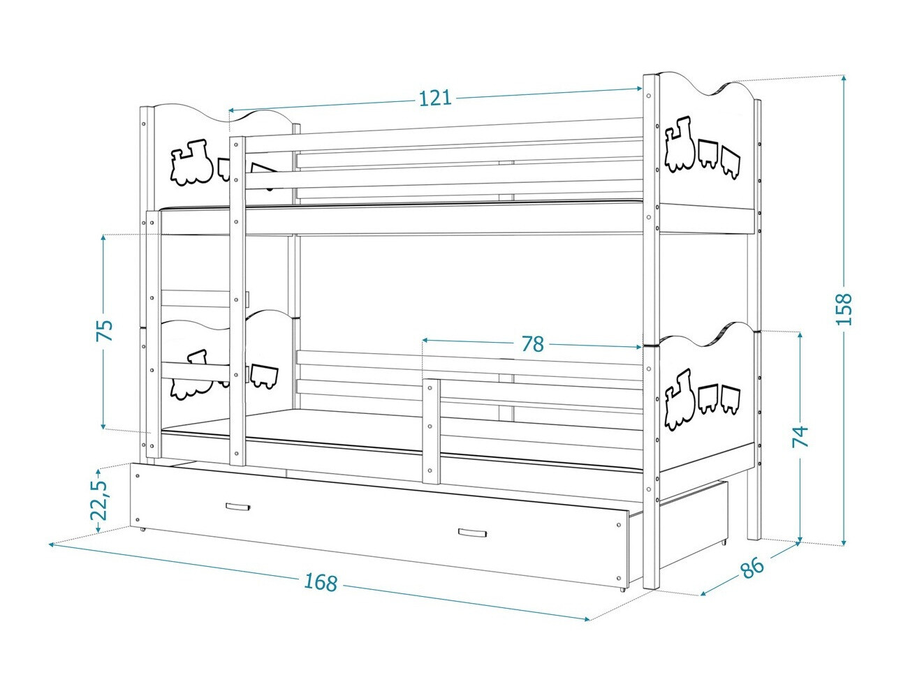 Двуетажно легло Aurora 110 (Бор)