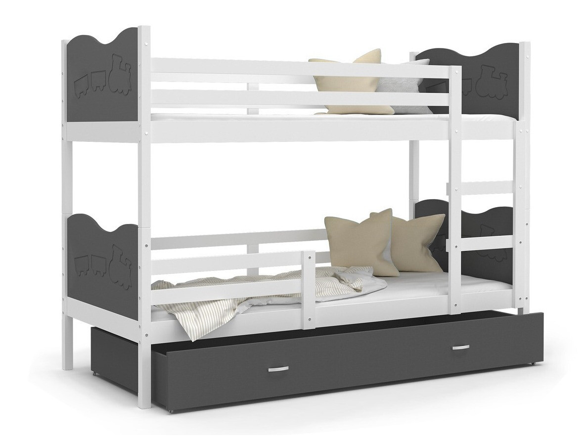 Двуетажно легло Aurora 110 (Бял)