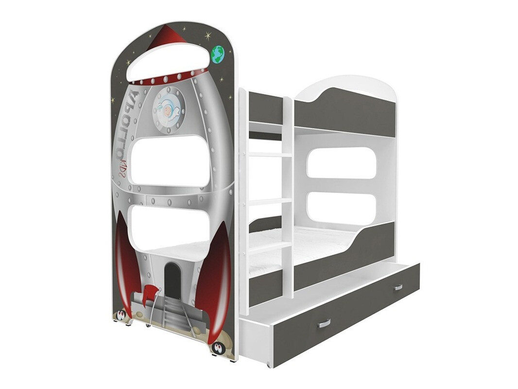 Двуетажно легло Aurora 116 (Бял + Сив)