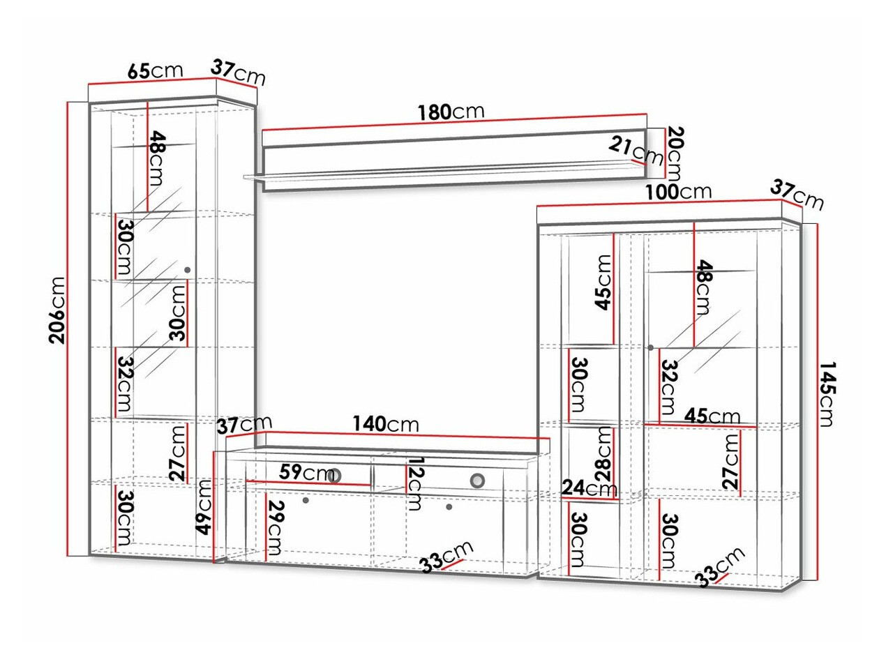 Комплект за хол Salelbo 100 (Sibu лиственица + Трюфел дъб)