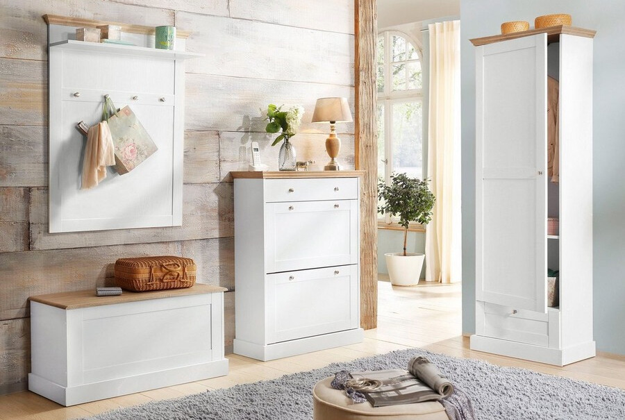 Кутия за съхранение Lirveri 104 (Бял + Светъл дъб)