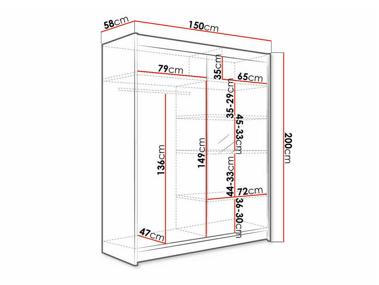 Гардероб Closico Vastor I (Черен + Artisan дъб)