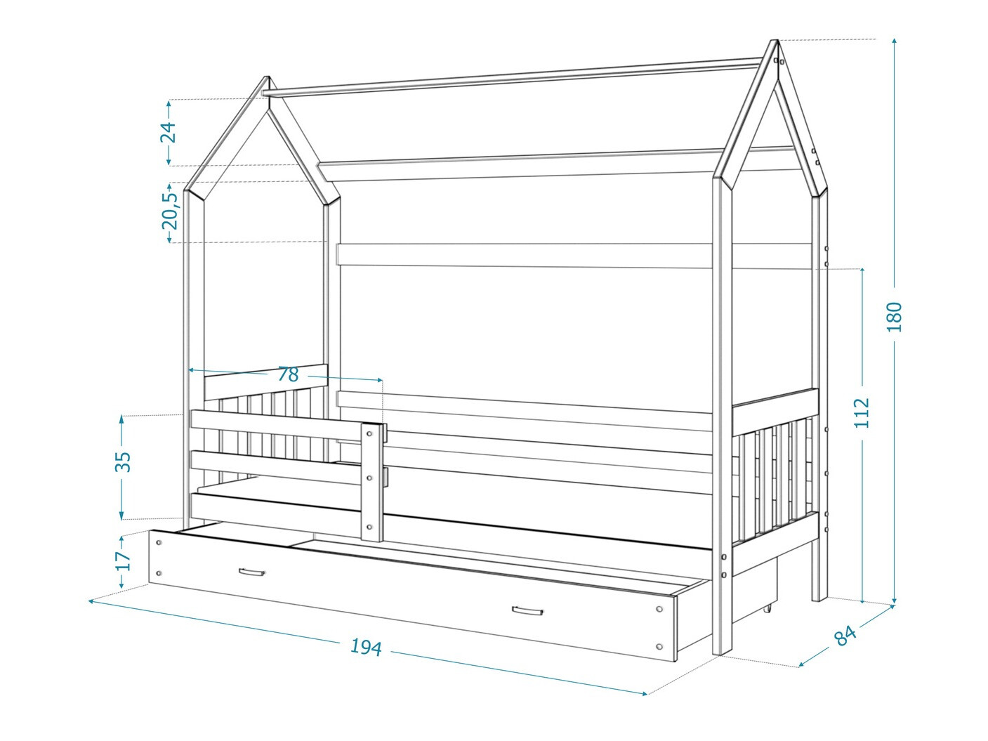 Легло Aurora 123 (Бял)