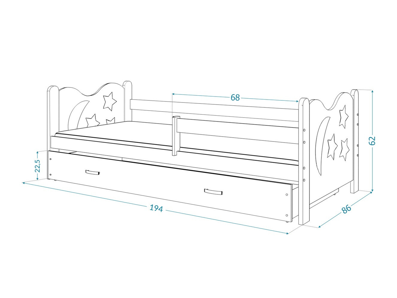 Легло Aurora 124 (Бял)