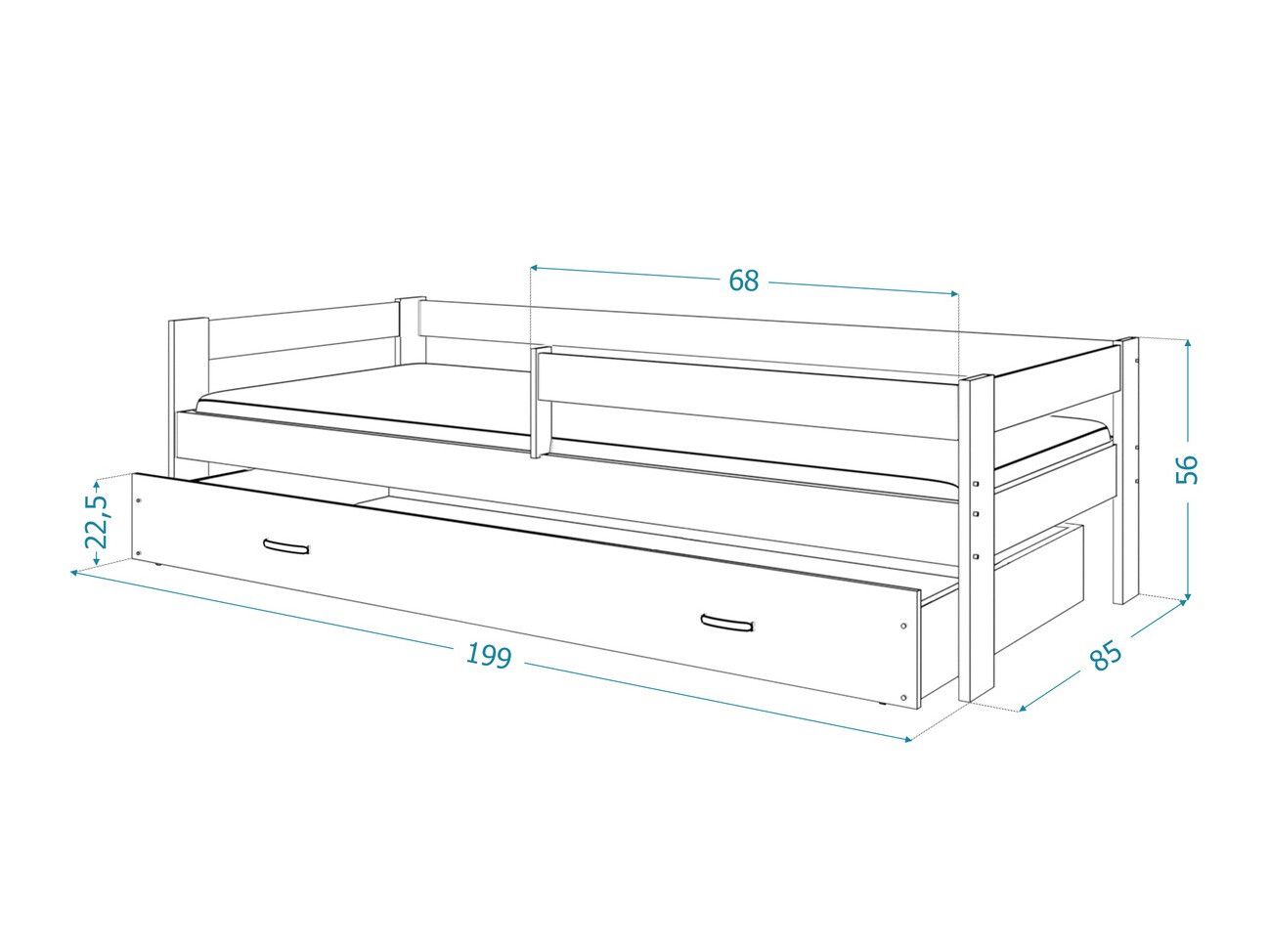Легло Aurora 125 (Бял)