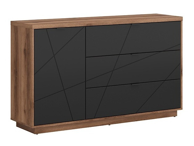 Скрин Fivale 100 (Тъмен деланов дъб + Черен мат)