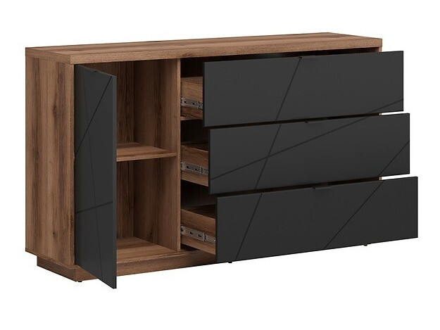 Скрин Fivale 100 (Тъмен деланов дъб + Черен мат)