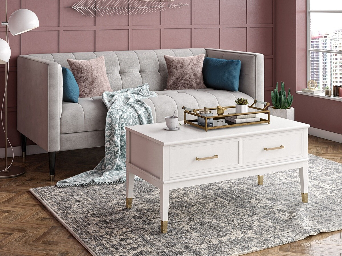 Трансформираща се масичка за кафе CosmoLiving by Cosmopolitan Belromu 105 (Бял)