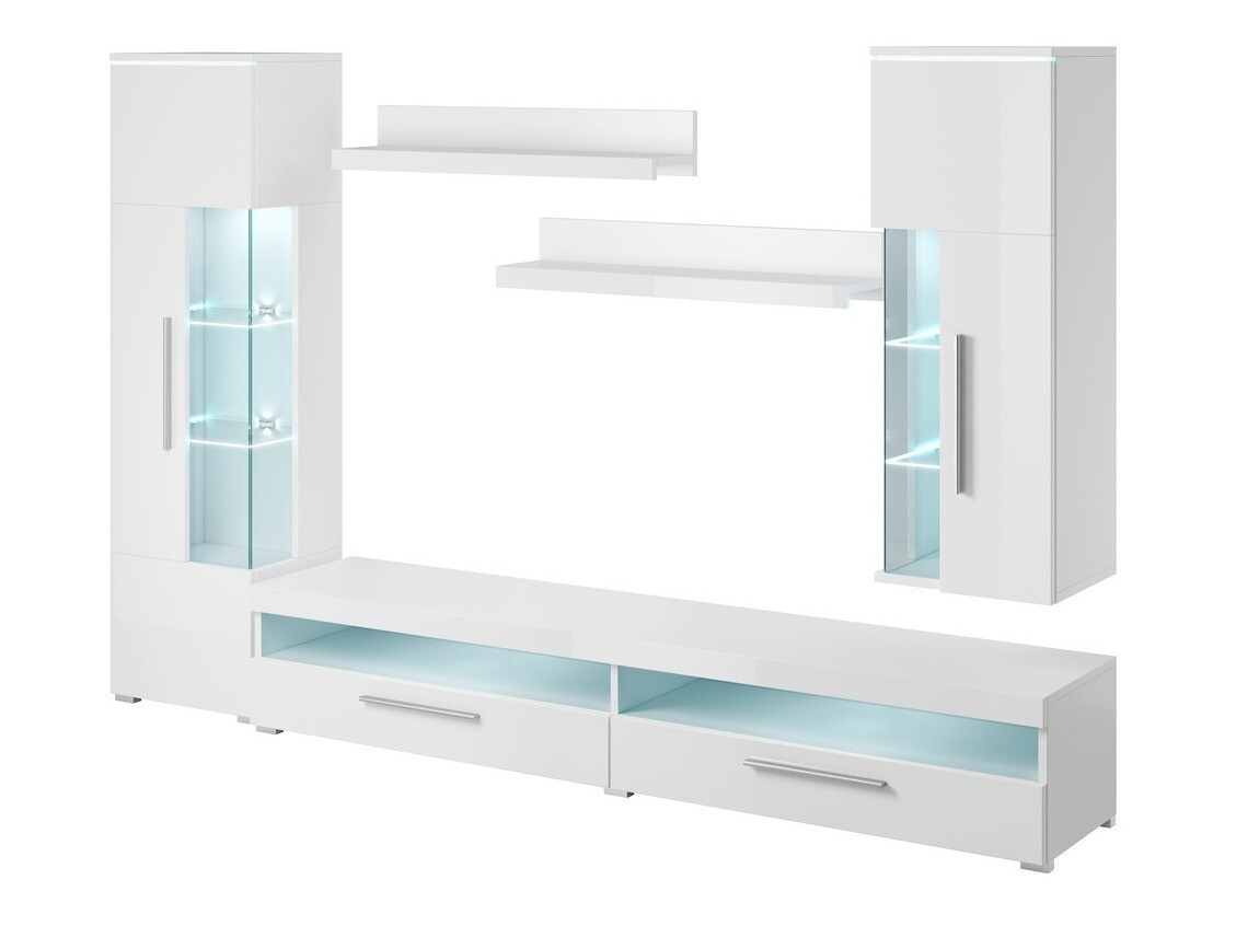 Комплект за хол Torvire 108 (Бял + Бял гланц)