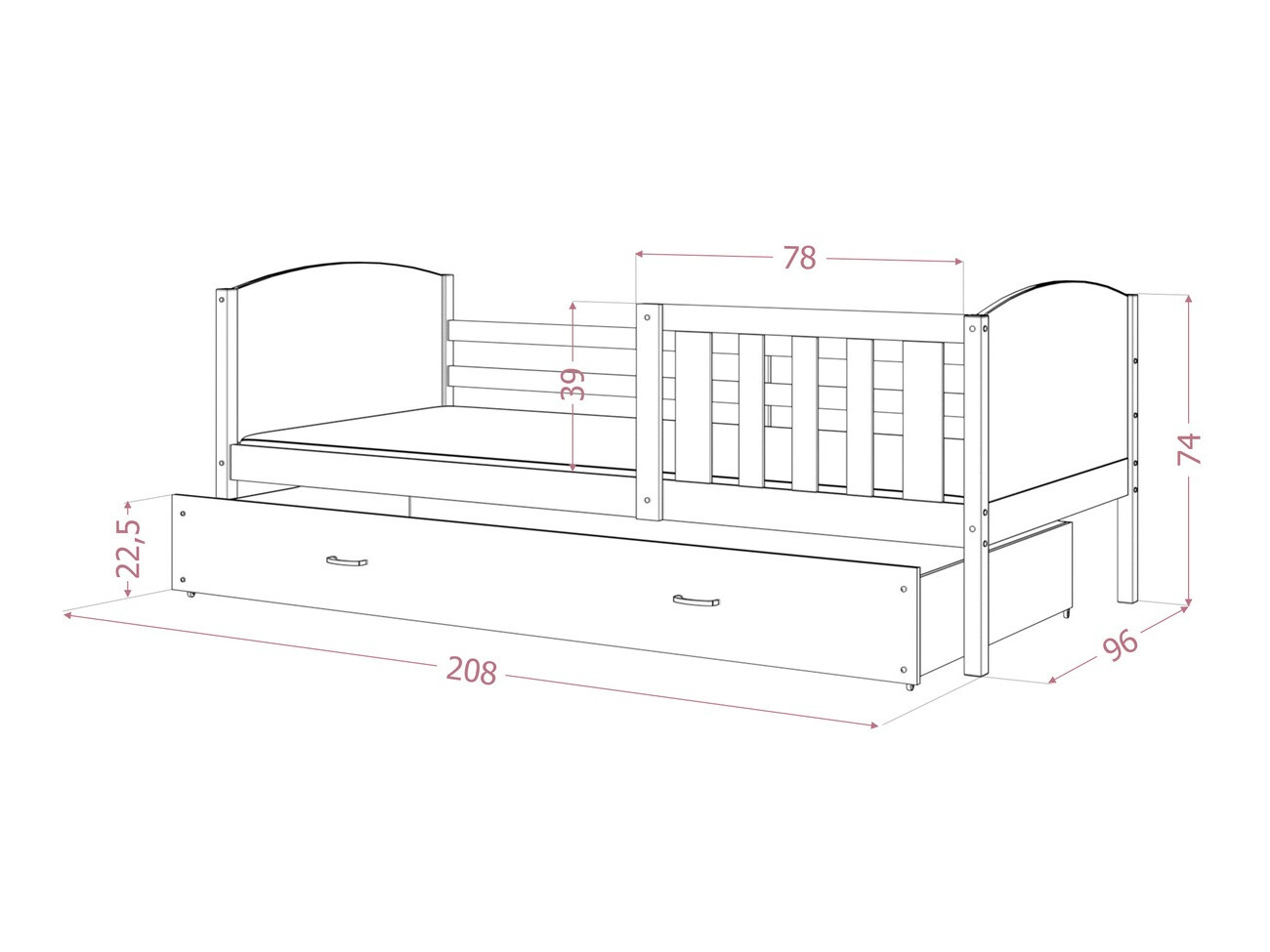 Легло Aurora 131 (Бял)