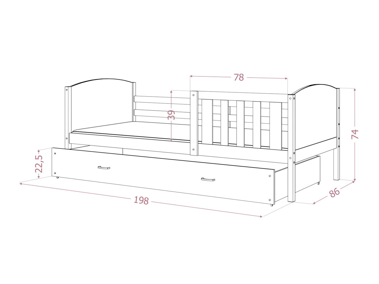 Легло Aurora 131 (Бял)
